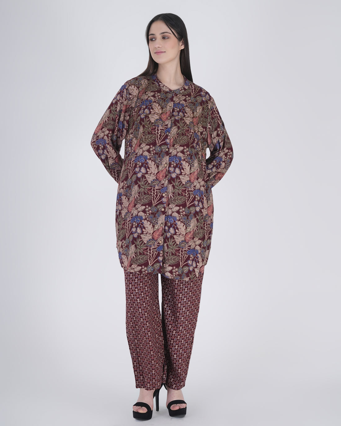 Relaxed Fit Oversized Printed Co-Ord Set for Women