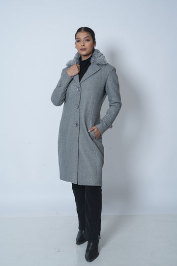 Modern Long Coat for Women (Grey)