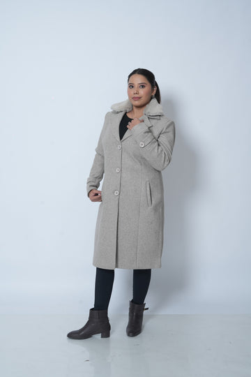 Timeless Long Coat for Women (Grey)