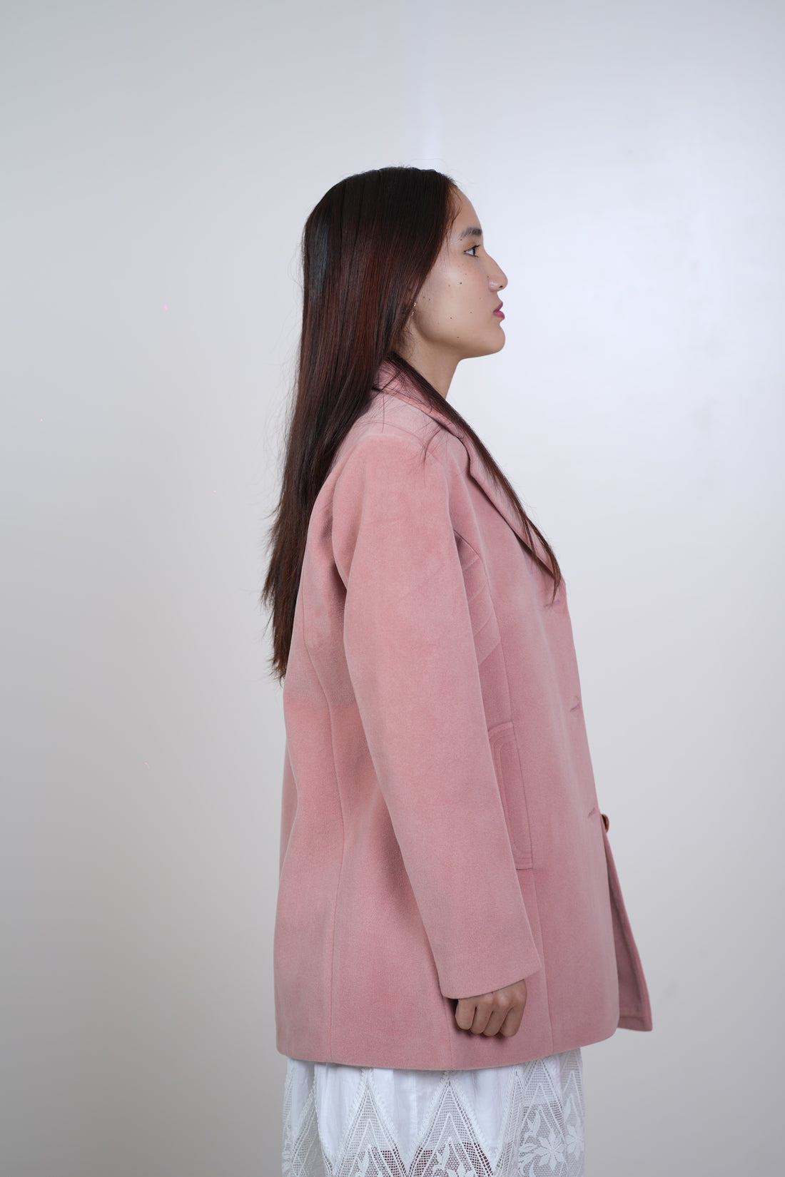 Modern Long Coat for Women (Pink)