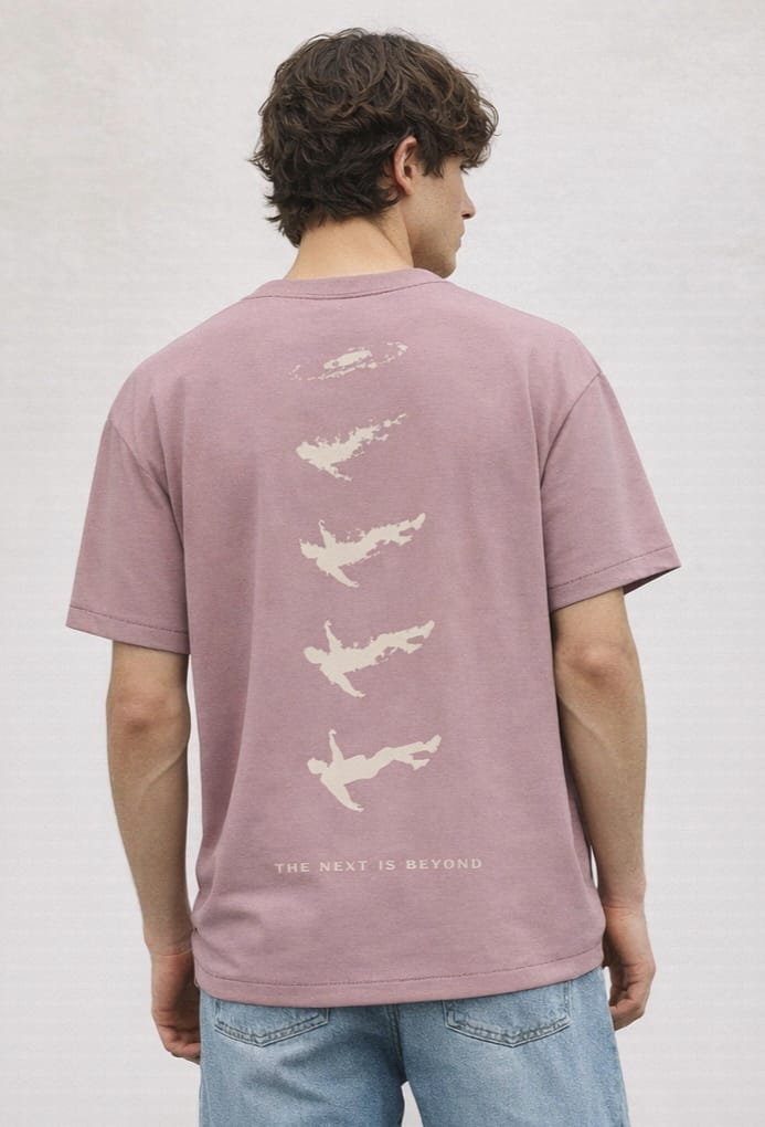 Dusty Pink Graphic Oversized T-Shirt – Casual Streetwear Relaxed Fit