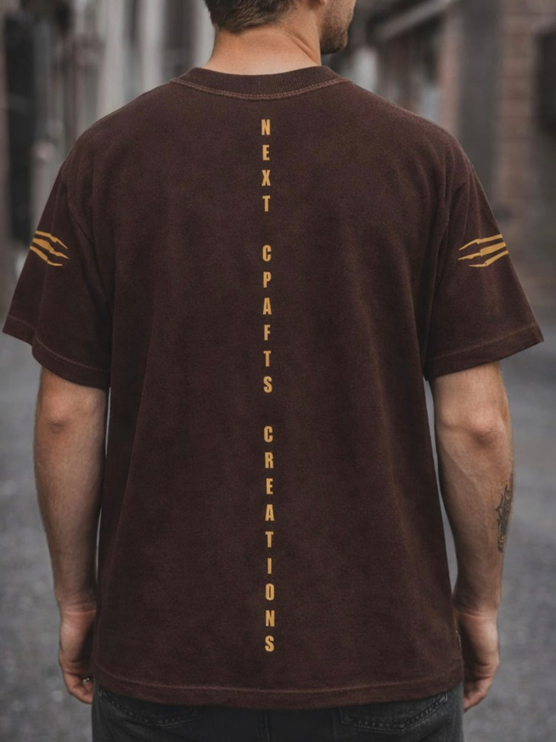 Urban Brown Graphic Oversized T-Shirt – Street Style Relaxed Fit